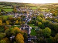 The aerial view of Cerne Abbas village in Dorset, England Royalty Free Stock Photo