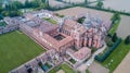 Aerial view of the Certosa di Pavia, the monastery and shrine in the province of Pavia, Lombardia, Italy Royalty Free Stock Photo