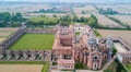 Aerial view of the Certosa di Pavia, the monastery and shrine in the province of Pavia, Lombardia, Italy Royalty Free Stock Photo