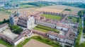 Aerial view of the Certosa di Pavia, the monastery and shrine in the province of Pavia, Lombardia, Italy Royalty Free Stock Photo