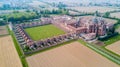 Aerial view of the Certosa di Pavia, the monastery and shrine in the province of Pavia, Lombardia, Italy Royalty Free Stock Photo