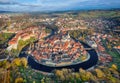 Aerial view of Cesky Krumlov, Czechia Royalty Free Stock Photo