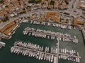 Aerial view of Cesme Marina taken by drone Royalty Free Stock Photo