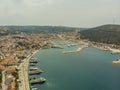 Aerial view of Cesme Marina taken by drone Royalty Free Stock Photo