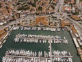 Aerial view of Cesme Marina taken by drone Royalty Free Stock Photo