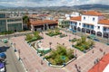 Aerial view of Cespedes park surrounded by buildings