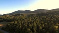 Aerial view of the Cetona mountain and countryside around.