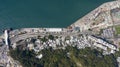 Aerial view of Cha Kwo Ling Village.The Cha Kwo Ling Village, described as one of the last squatter villages in Hong Kong has a po