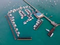 Aerial view of Chalong Pier in Phuket, Thailand