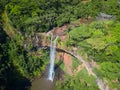 Aerial view of Chamarel waterfall, Mauritius island