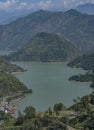 Aerial view of the Chamera Dam in Chamba, India
