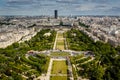 Aerial View on Champ de Mars from the Eiffel Tower, Paris Royalty Free Stock Photo