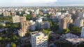 Aerial view of Chandrima model town and the city located in Capital city Dhaka, Bangladesh. Royalty Free Stock Photo