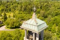 Aerial view of the chapel of Church of the Purification of the Virgin Mary in Mesenzana, province of Varese, Italy Royalty Free Stock Photo