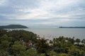 Aerial view of chapora Fort, chapora river and the Arabian sea