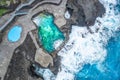 Aerial view with charco azul, La Palma island Royalty Free Stock Photo