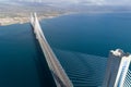 Aerial view of the Charilaos Trikoupis bridge Rio-Antirio Royalty Free Stock Photo