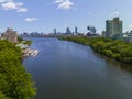 Aerial view of Charles River, Boston, MA, USA Royalty Free Stock Photo