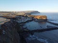 Aerial view of the charming seaside village of Staithes, North Yorkshire, England Royalty Free Stock Photo