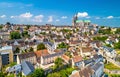 Aerial view of Chartres city with the Cathedral. A UNESCO world heritage site in Eure-et-Loir, France Royalty Free Stock Photo