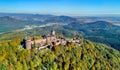 Aerial view of the Chateau du Haut-Koenigsbourg in the Vosges mountains. Alsace, France Royalty Free Stock Photo