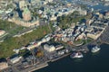 Aerial view of Chateau Frontenac hotel and Old Port in Quebec City Royalty Free Stock Photo