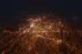 Aerial view on Chattanooga (USA) from south. Top view on modern city at night from space