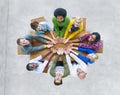 Aerial View Cheerful People Togetherness Support Unity Concept Royalty Free Stock Photo
