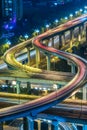 Aerial View of Chengdu overpass at Night Royalty Free Stock Photo