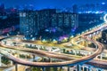 Aerial View of Chengdu overpass at Night Royalty Free Stock Photo