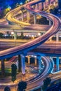 Aerial View of Chengdu overpass at Night Royalty Free Stock Photo