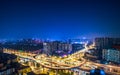 Aerial View of Chengdu overpass at Night Royalty Free Stock Photo