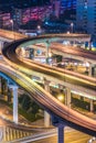 Aerial View of Chengdu overpass at Night Royalty Free Stock Photo