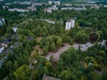 Aerial view of Chernobyl Ukraine exclusion zone Zone of high radioactivity Royalty Free Stock Photo