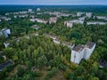 Aerial view of Chernobyl Ukraine exclusion zone Zone of high radioactivity Royalty Free Stock Photo