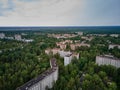 Aerial view of Chernobyl Ukraine exclusion zone Zone of high radioactivity Royalty Free Stock Photo