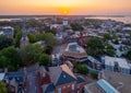 Aerial view of Chesapeake Bay of Annapolis, Maryland at sunrise Royalty Free Stock Photo