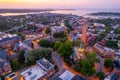 Aerial view of Chesapeake Bay of Annapolis, Maryland at sunrise Royalty Free Stock Photo