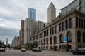 Aerial view of the Chicago Cultural Center on a cloudy day