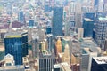 Aerial view of Chicago downtown at foggy day Royalty Free Stock Photo