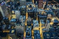 Aerial view of Chicago downtown by night Royalty Free Stock Photo