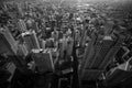 Aerial view of Chicago downtown skyline at sunset Royalty Free Stock Photo