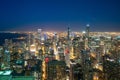 Aerial view of Chicago downtown skyline at sunset Royalty Free Stock Photo