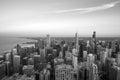 Aerial view of Chicago downtown skyline at sunset Royalty Free Stock Photo