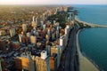 An aerial view of the Chicago Lakefront Royalty Free Stock Photo