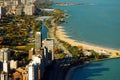 An aerial view of ChicagoÃ¢â¬â¢s northern Gold Coast Royalty Free Stock Photo