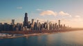 Aerial view of chicago skyline Royalty Free Stock Photo