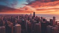 Aerial view of chicago skyline Royalty Free Stock Photo