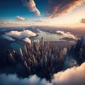 Aerial view of Chicago skyline at sunset, Illinois, USA Royalty Free Stock Photo