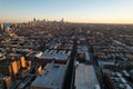 Aerial view of the Chicago skyline taken from the local CTA train station Royalty Free Stock Photo